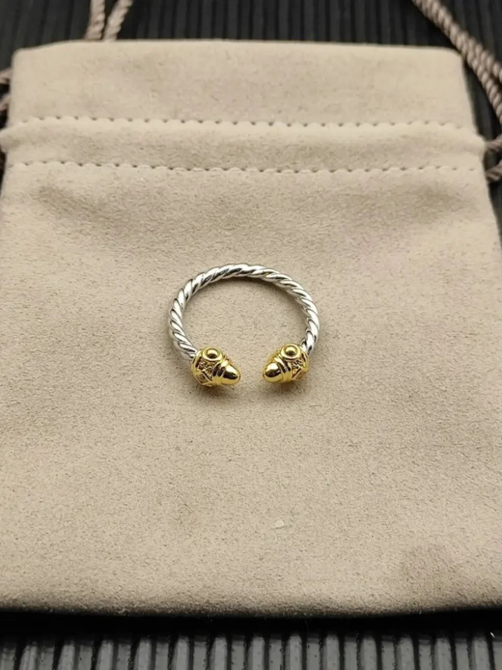 David Yurman Round Toe Two-Tone Revival Ring